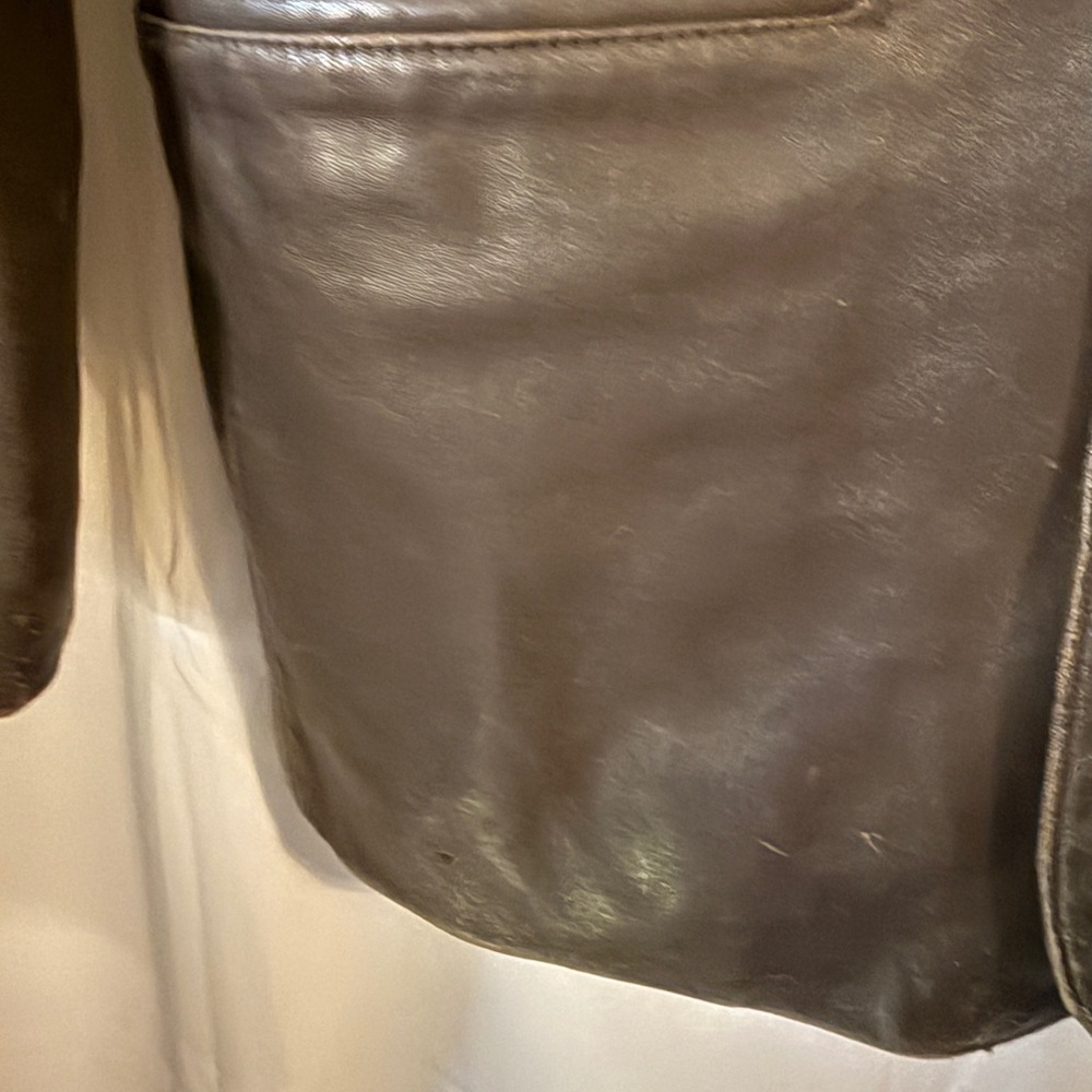 Vintage Joseph Barry by Adler Leather Blazer Jacket Brown Patina Size 40 - Picture 6 of 15